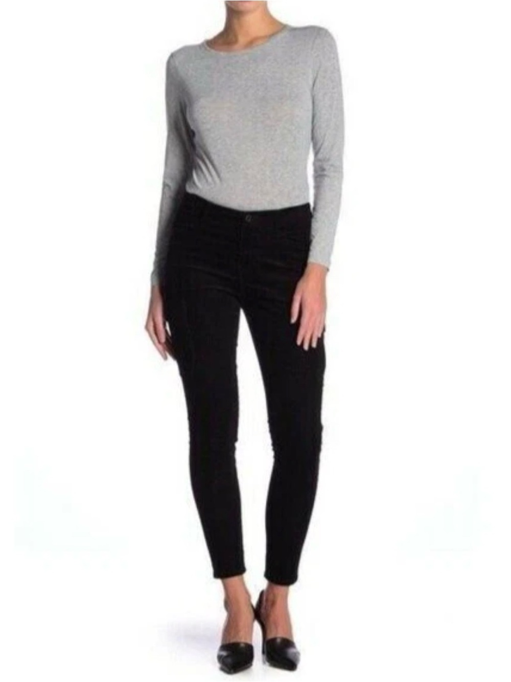 Vince Women’s Vintage Skinny Cords Black 27 Mid-Rise Stretch Cotton Pant Jean